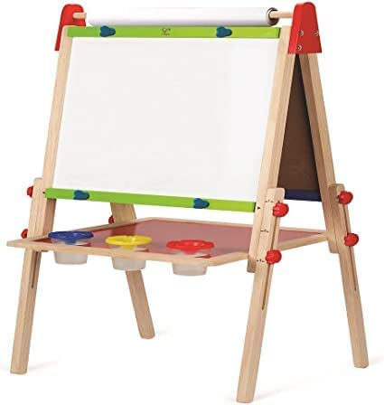 Hape All-in-One Wooden Kid's Art Easel with Paper Roll and Accessories