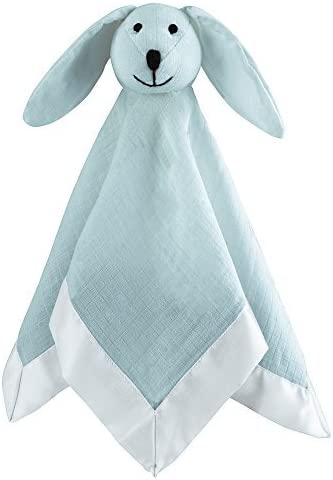 aden + anais Essentials Classic Lovey, Cotton Muslin Bunny, Solid Winter Sky