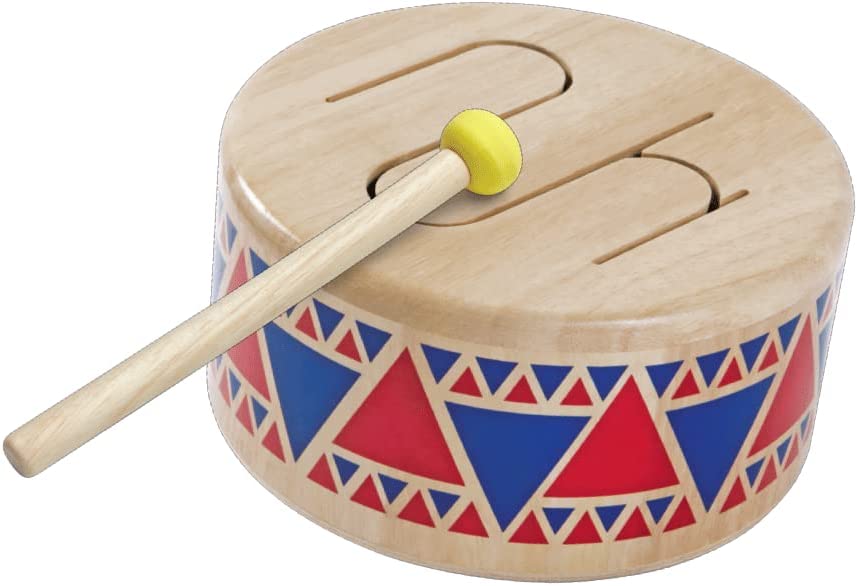 PlanToys Solid Drum Wooden Musical Toy Instrument