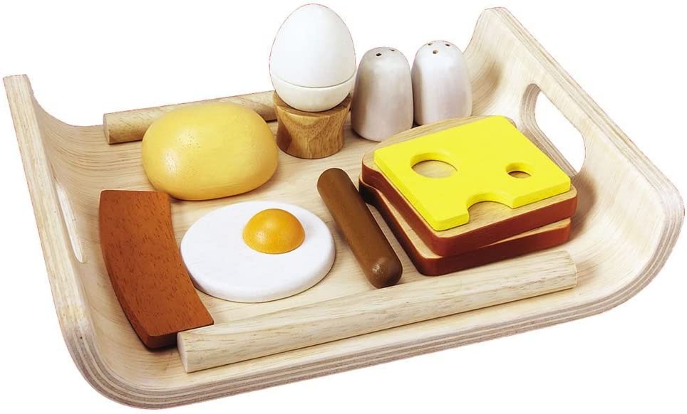 PlanToys Wooden Breakfast Menu Pretend Play Food Set