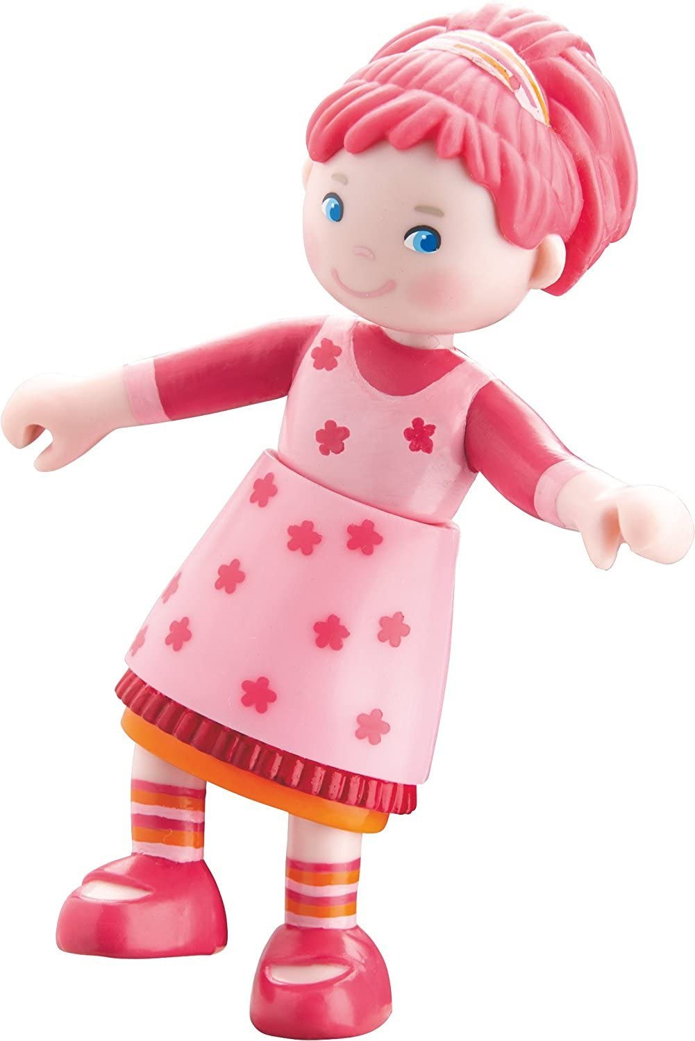 HABA Little Friends Lilli - 4" Bendy Girl Doll Figure with Pink Hair