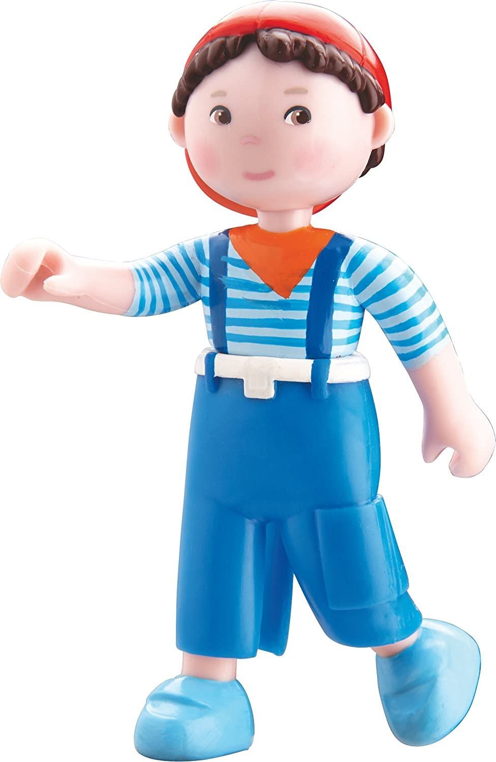 HABA Little Friends Matze - 4" Boy Dollhouse Toy Figure with Blue Overalls and Red Cap