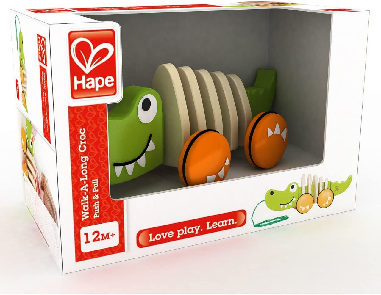 Hape Walk-A-Long Croc Toddler Wooden Pull Along Toy