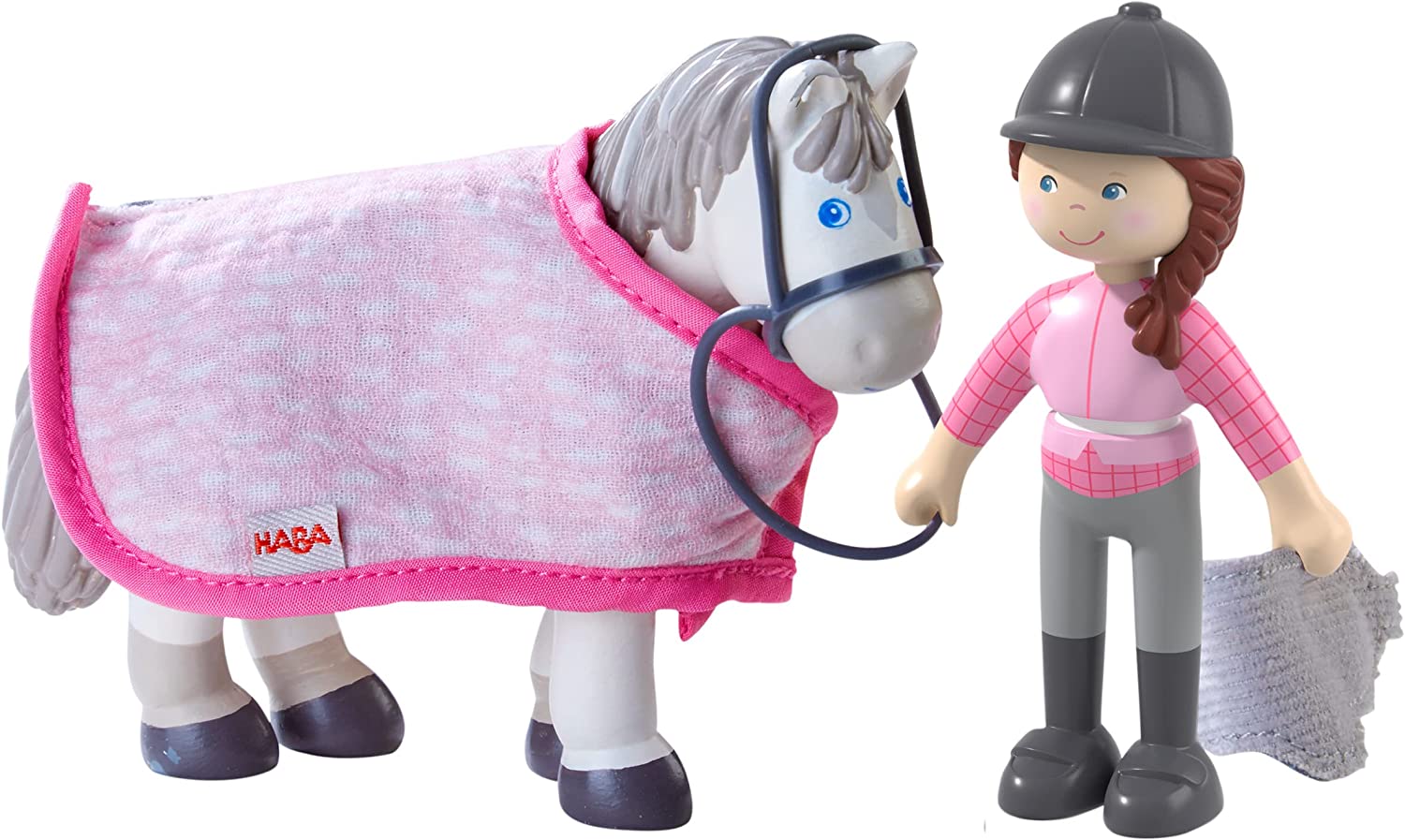 HABA Little Friends Horse Riding Play Set - Rider Sanya, Mare Saphira and Accessories